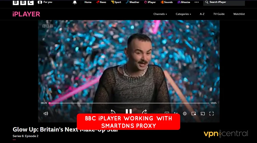 bbc iplayer working with smartdns proxy