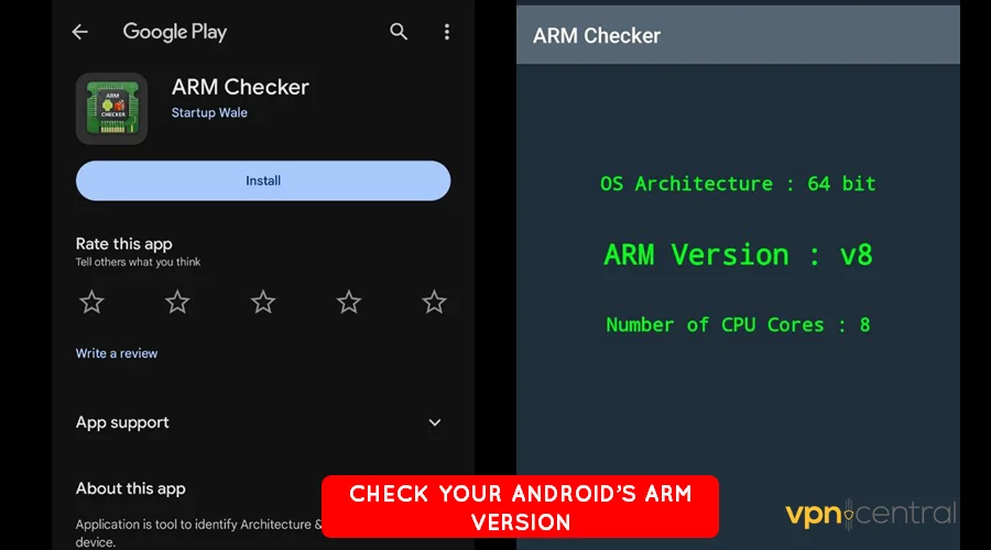 check your device arm version