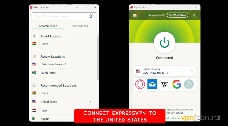 connect expressvpn to the united states