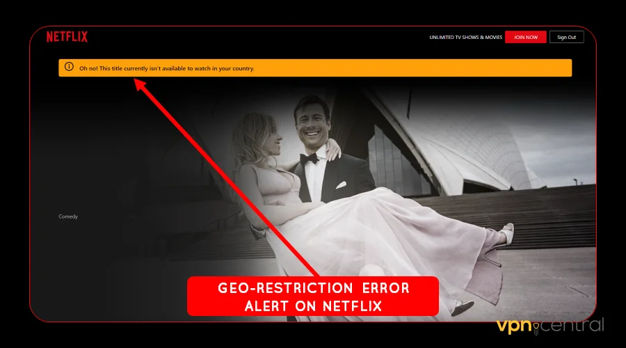 geo-restriction error alert on netflix