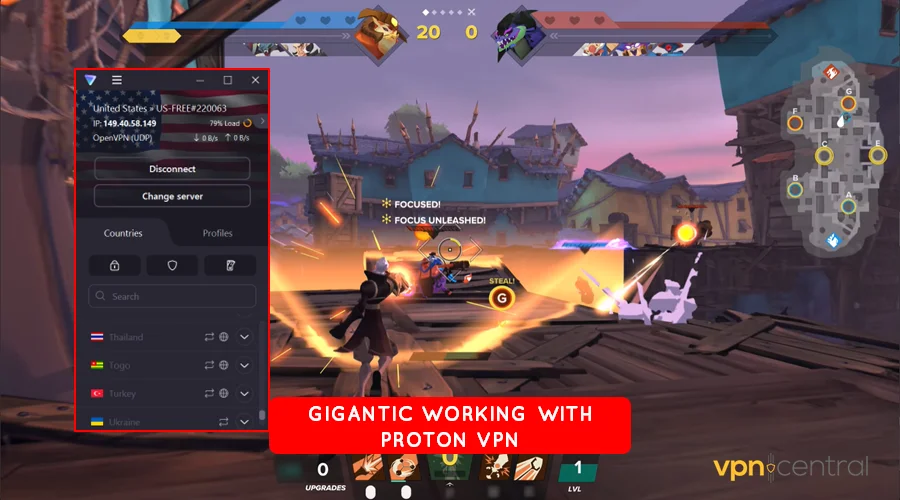 gigantic working with proton vpn