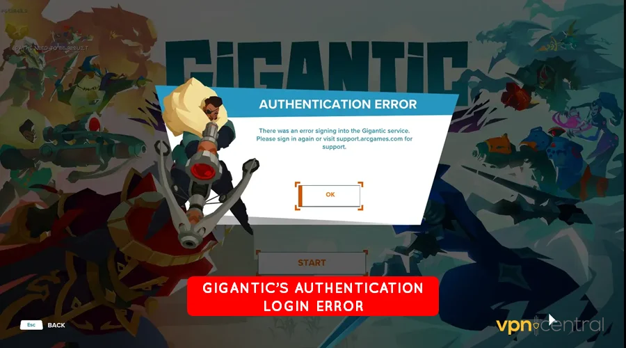 gigantic's authentication logi error