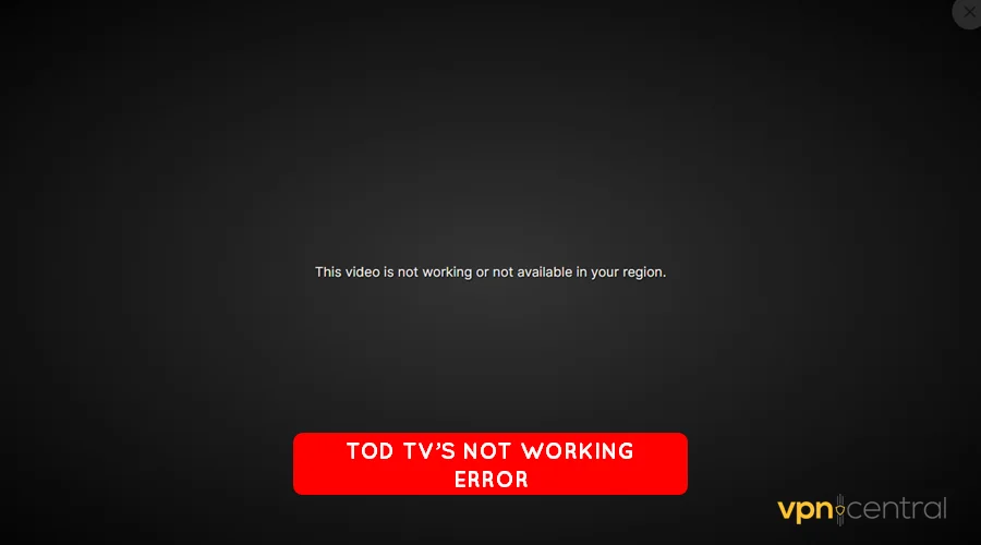 tod tv not working error