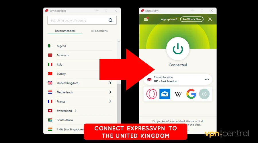 connect expressvpn to the uk