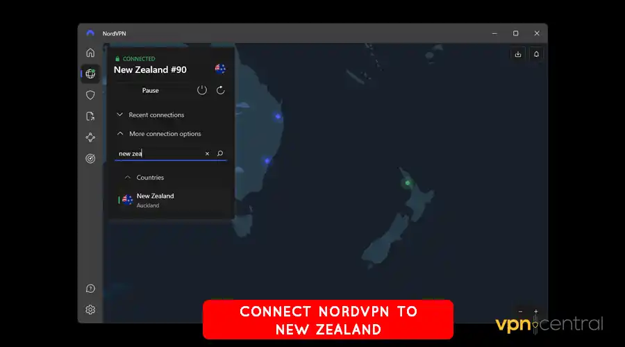 connect nordvpn to new zealand