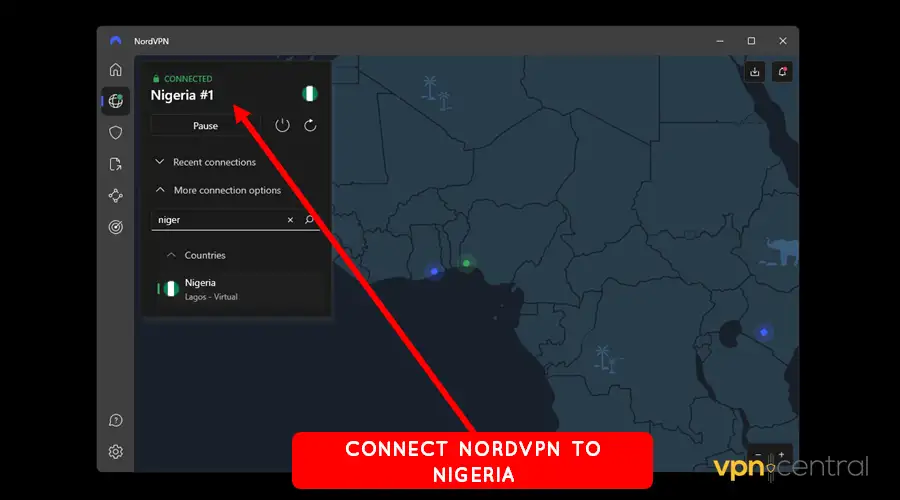 connect nordvpn to nigeria
