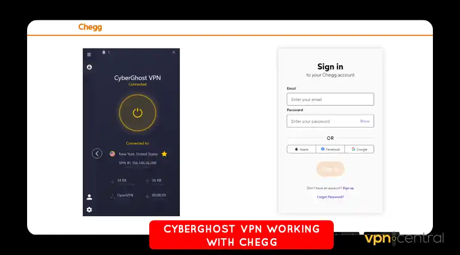 cyberghost vpn working with chegg