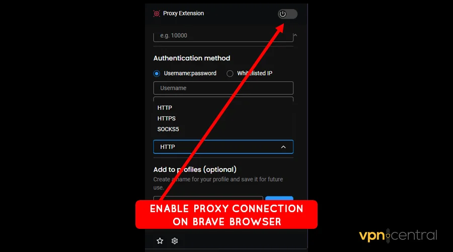 enable proxy connection on brave browser