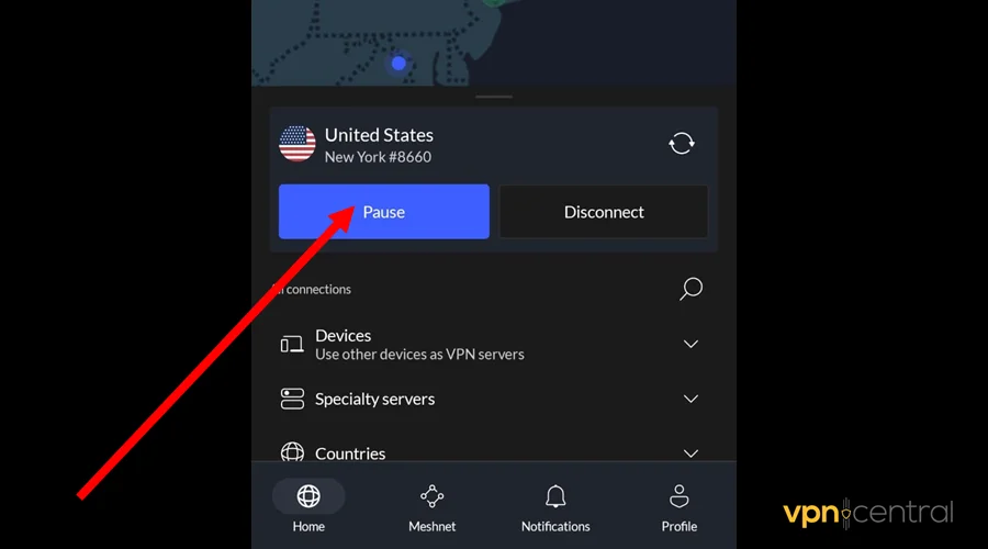 connect nordvpn to the united states