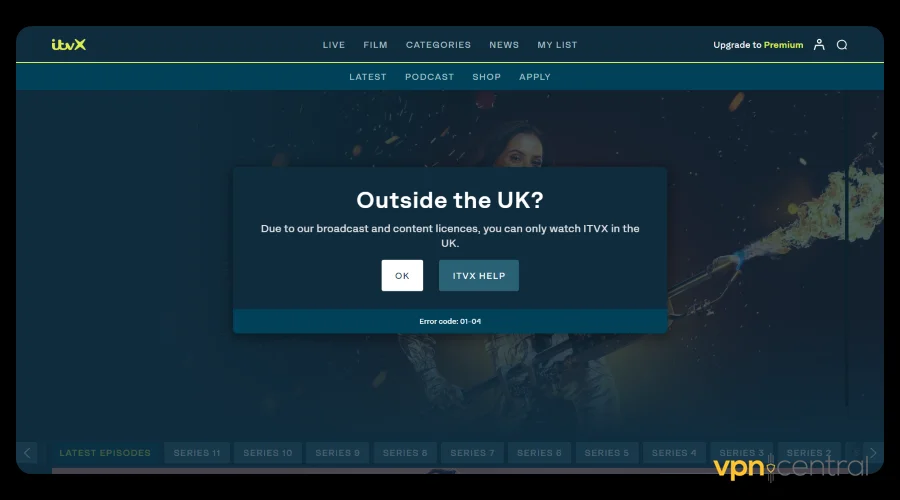 geo-restriction error on itvx