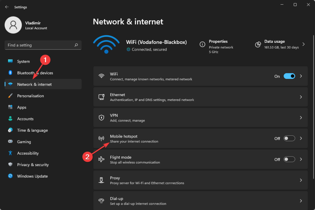 enable mobile hotspot on your computer