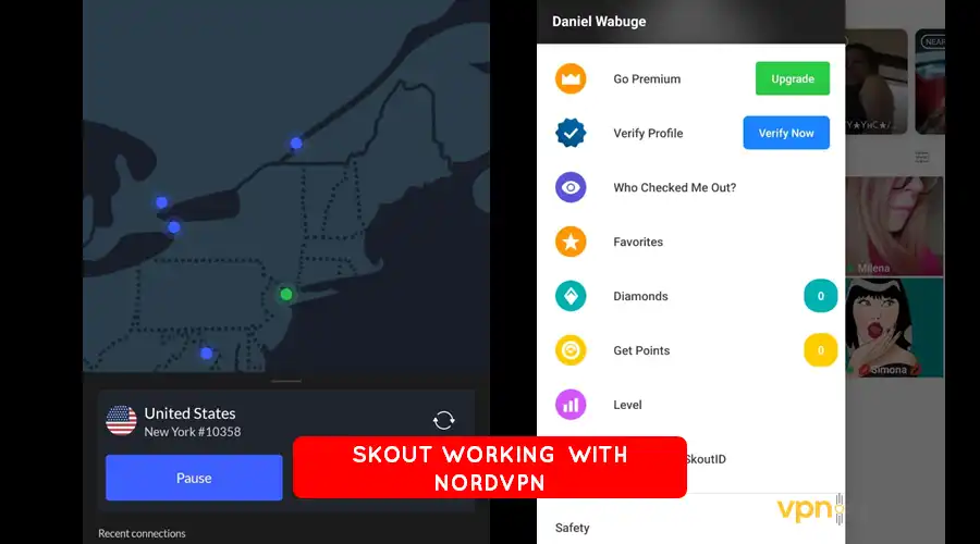 skout working with nordvpn