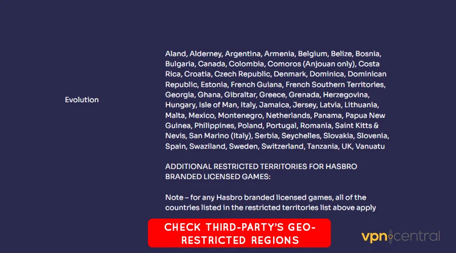 check third-party's geo-restricted regions