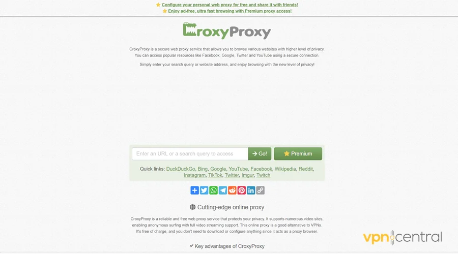 croxyproxy interface