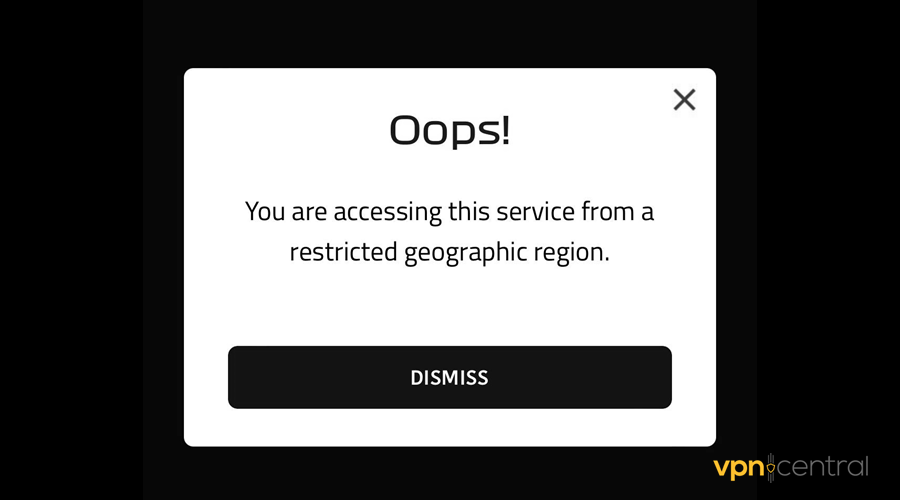 f1 tv you are accessing this service from a restricted geographic region error