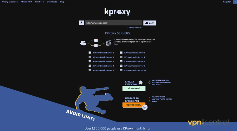 kproxy web proxy interface