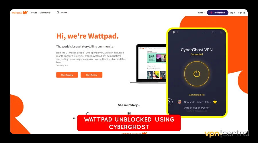 wattpad unblocked using cyberghost