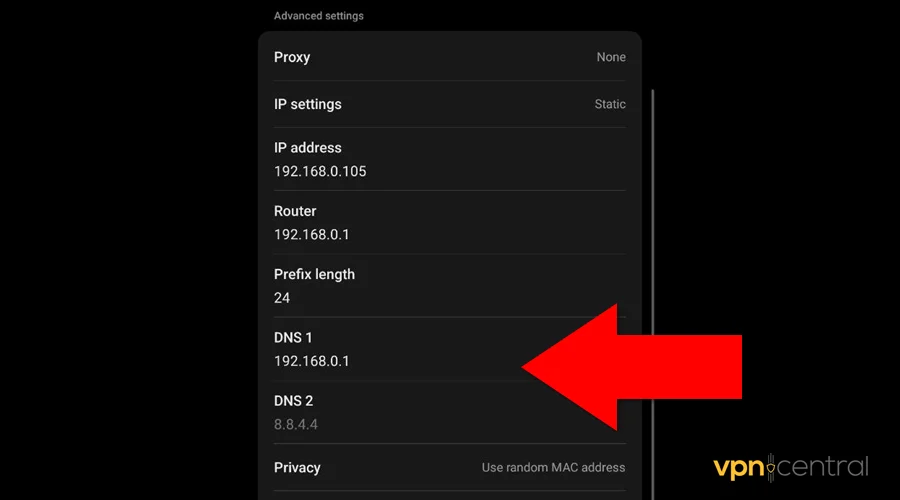 change dns on your android device