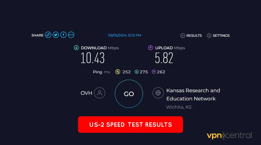 mega vpn second us location speed test