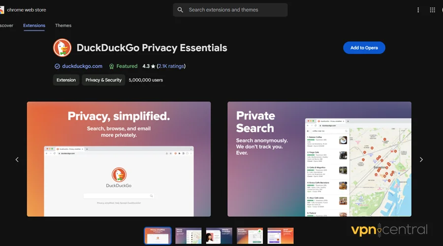 download duckduckgo privacy essentials on google chrome opera firefox browsers