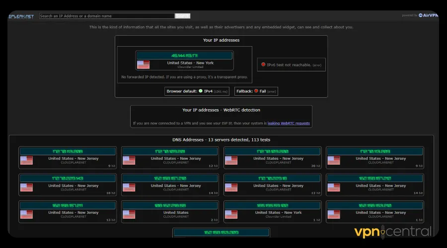 nordvpn dns leak test 2