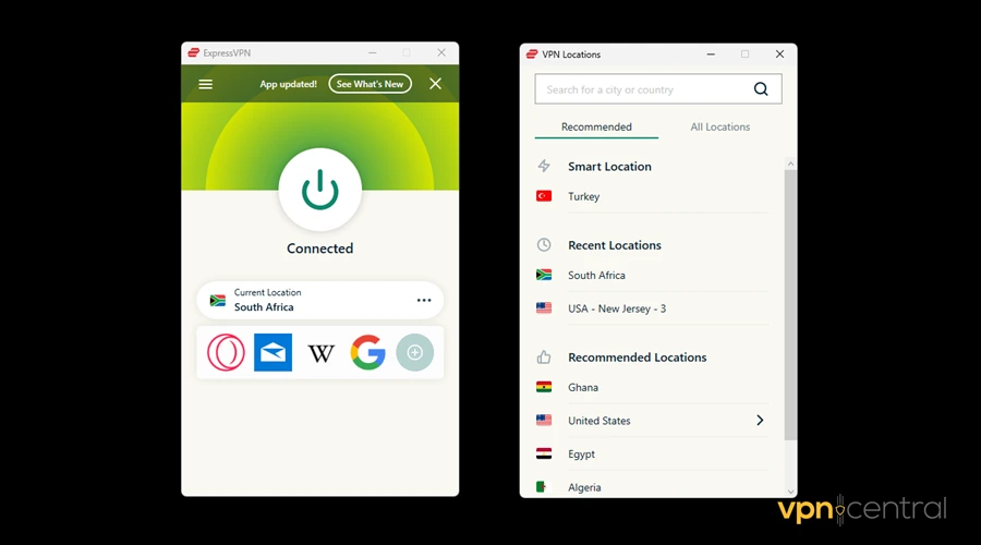 connect expressvpn to south africa