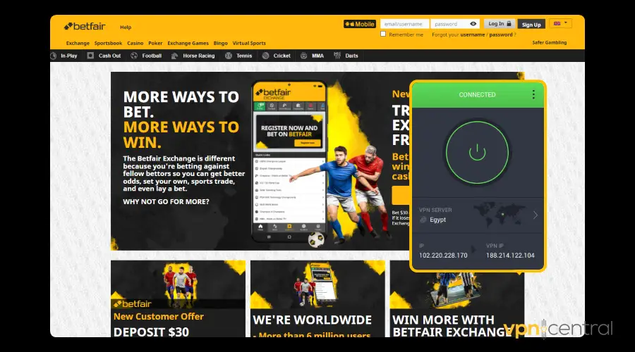 betfair unblocked using pia vpn