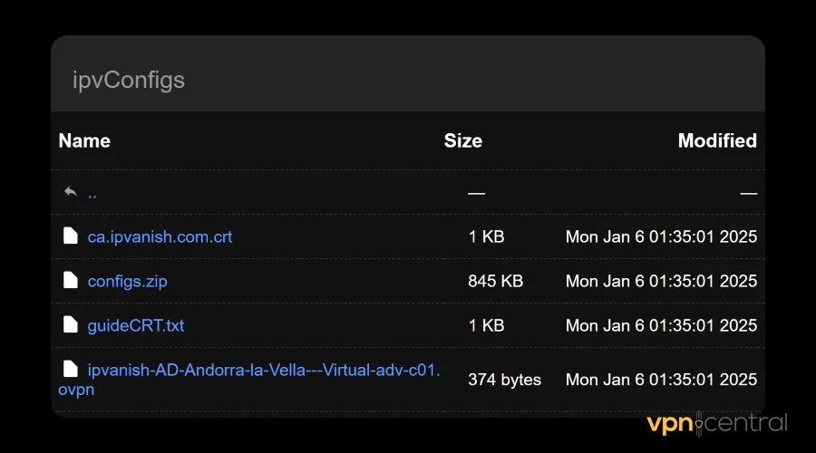 download ipvanish openvpn crt files