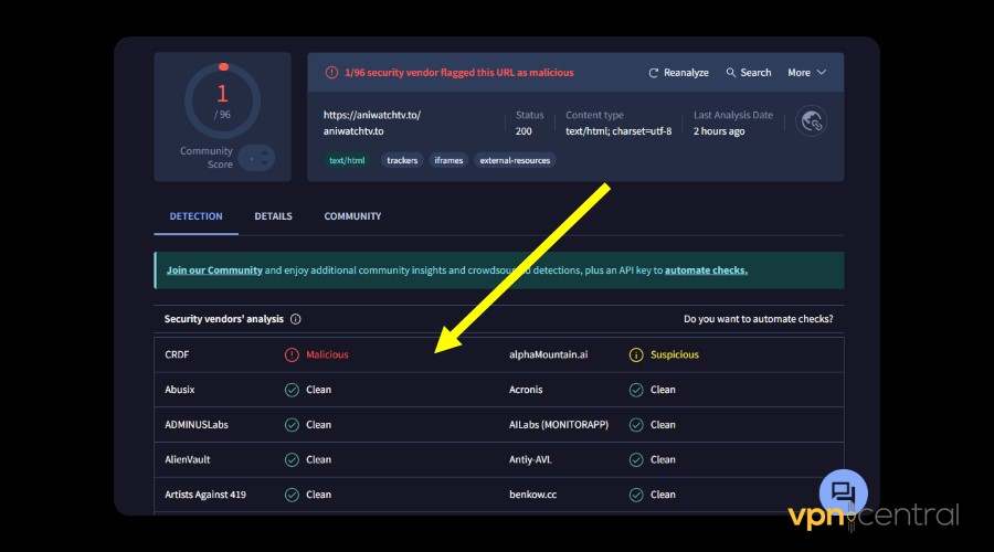 aniwatch virustotal security check.JPG