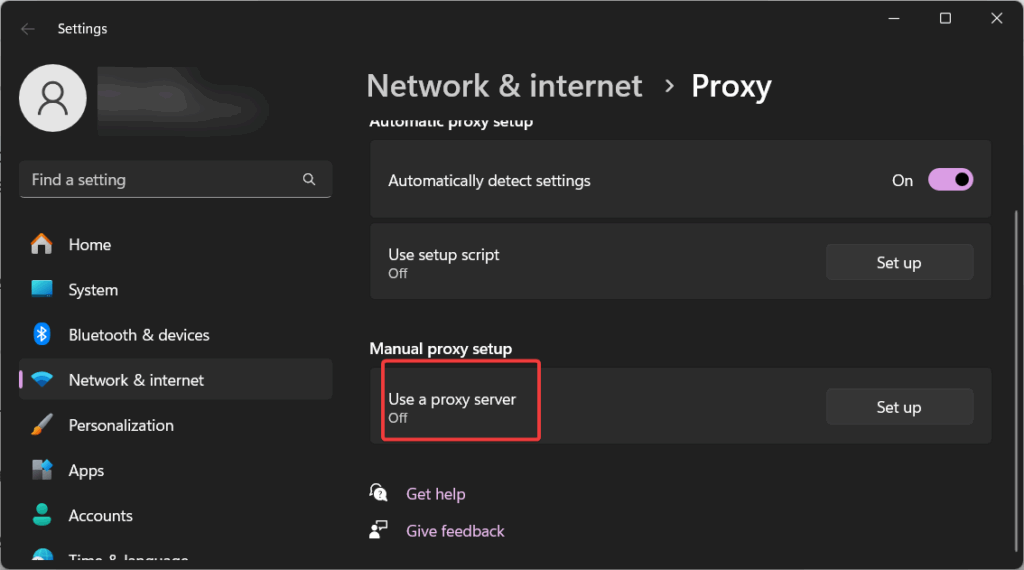 turn off proxy server to address chrome vpn errors and interference