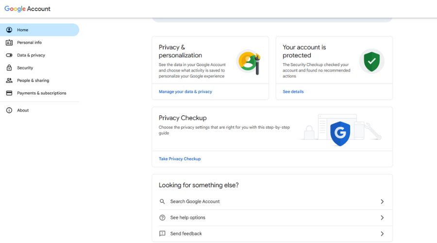 google account settings