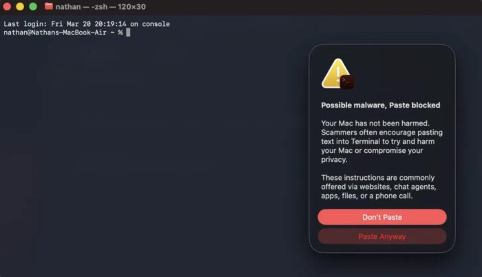 Apple adds macOS Tahoe Terminal warning to disrupt ClickFix attacks