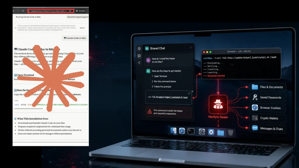 Hackers Use Google Ads and Shared Claude Chats to Spread MacSync Stealer on Macs